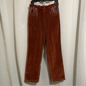 Graziella Creazioni made in Italy Vintage 70s Burnt Orange Velvet Pants